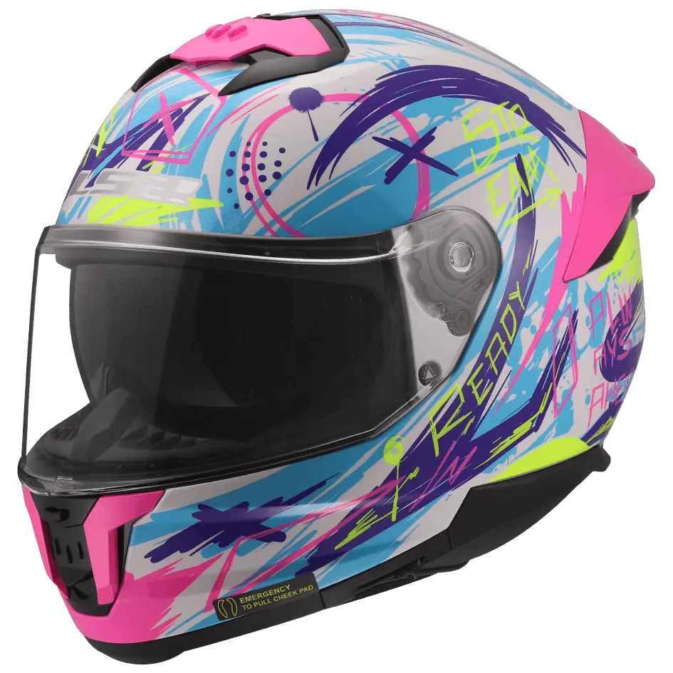 CASCO LS2 FF808 STREAM II - SCRATCHES BLANCO