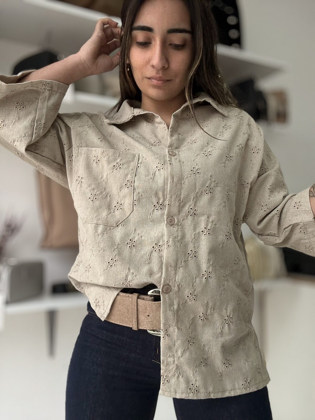 Camisa DEISY beige oscuro