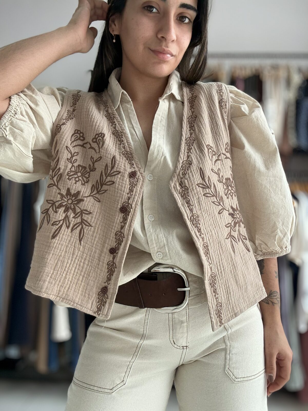 Chaleco ÍNDIGO beige