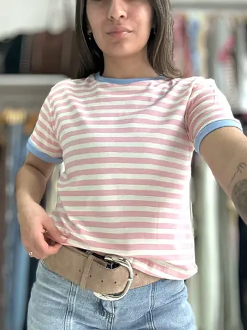 Remera raya ROSA