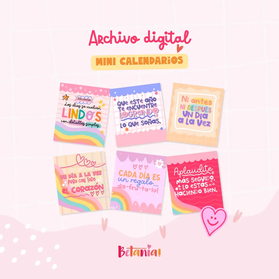 MINI CALENDARIOS IMPRIMIBLES by BETANIA