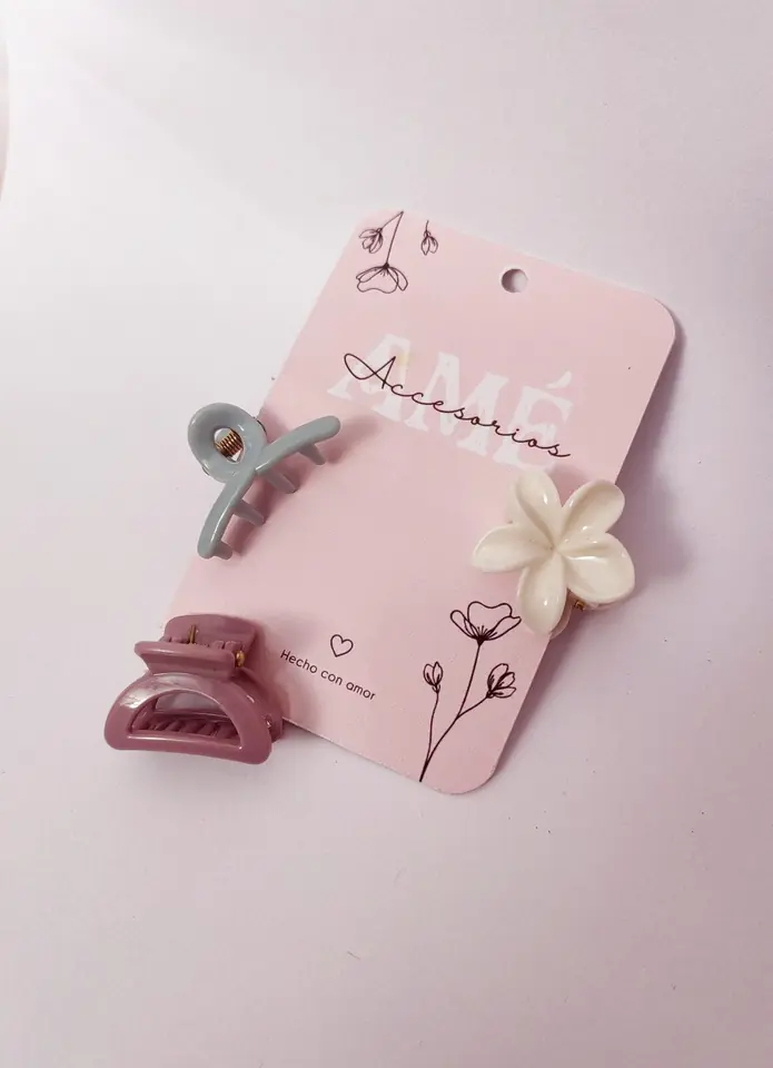 Set Mini Broches Pastel Mix Trio — Trío de Broches Multicolor