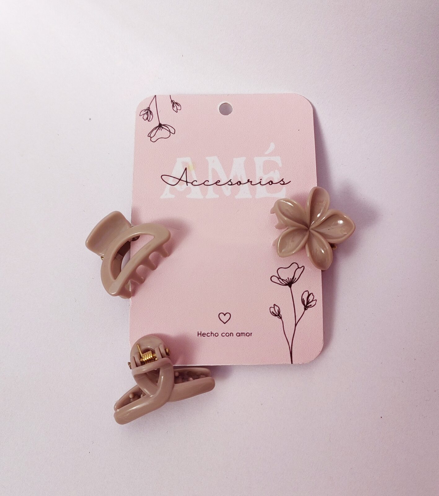 Set Mini Broches Mocha Elegance Trio — Trío de Broches Marrón Claro