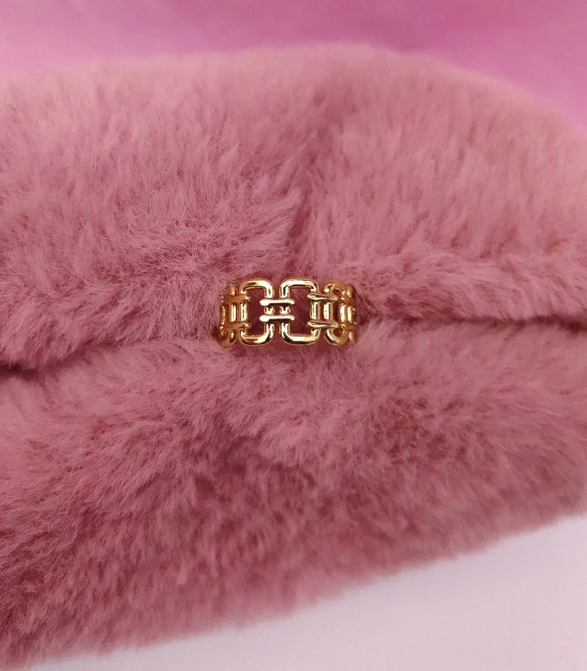 Anillo Chain Link Gold — Banda Calada de Eslabones en Acero Dorado regulable