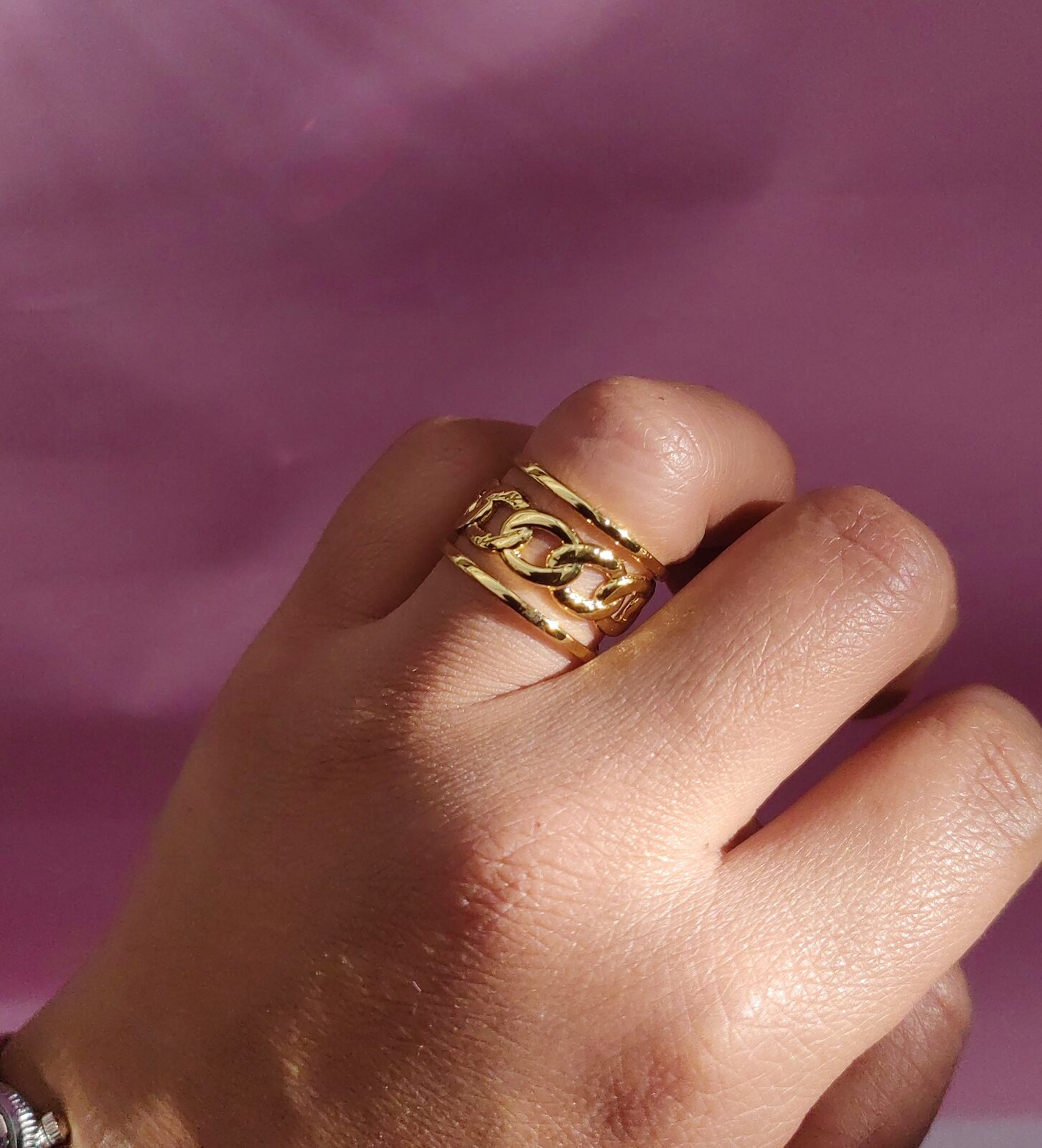 Anillo Acero Dorado