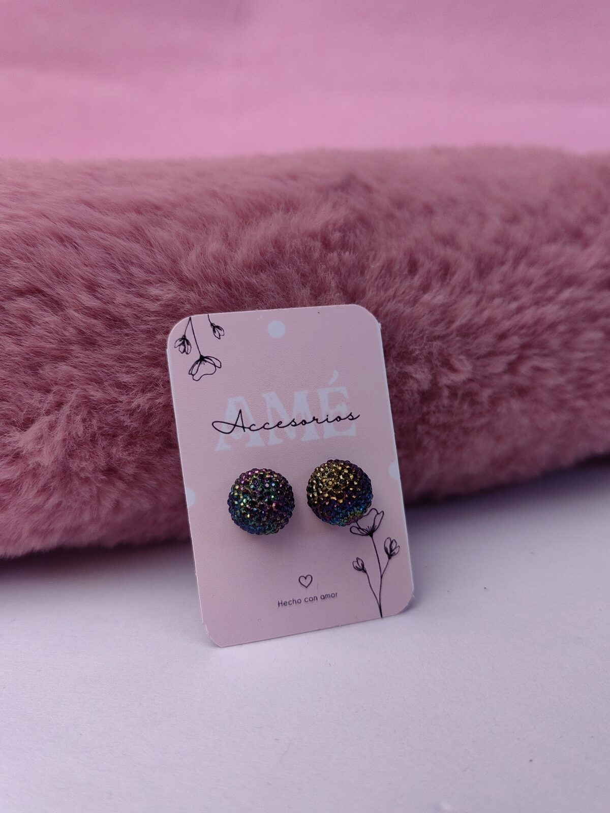 Aros Fireball Iridescent — Pasantes de Fantasía con Micro-Cristales Tornasolados