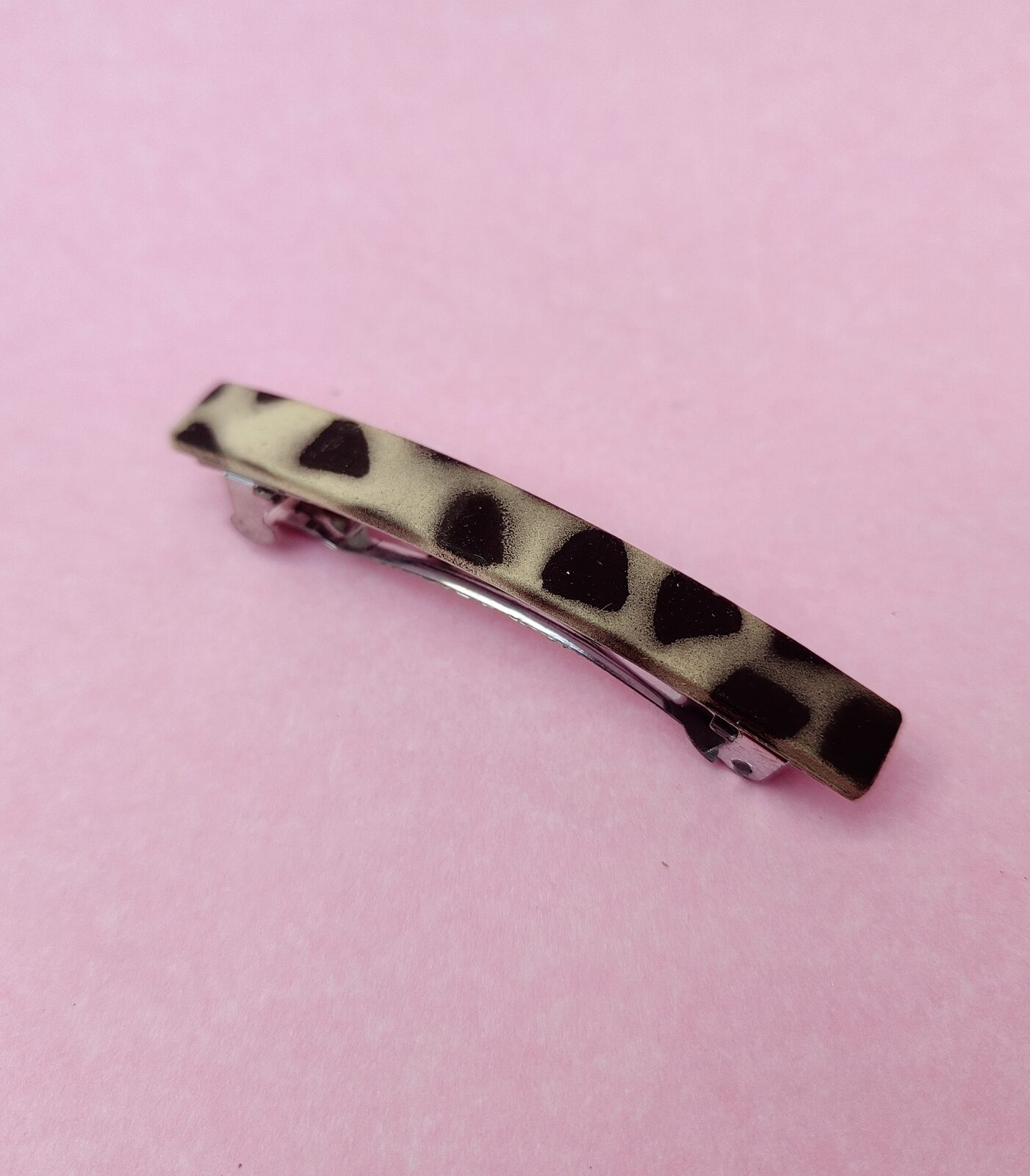 Hebilla Pasador de Cabello Cheetah Bronze — Acetato Animal Print Dorado & Negro