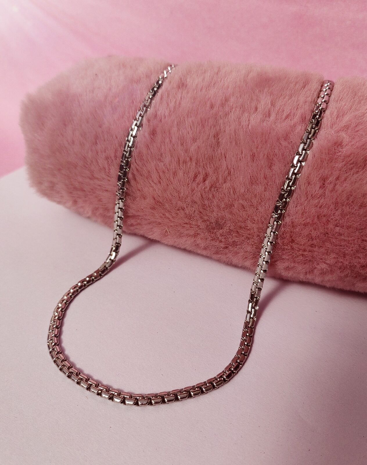 Cadena Acero Quirúrgico Veneciana Braid 50 cm — Modelo Box Chain Texturada