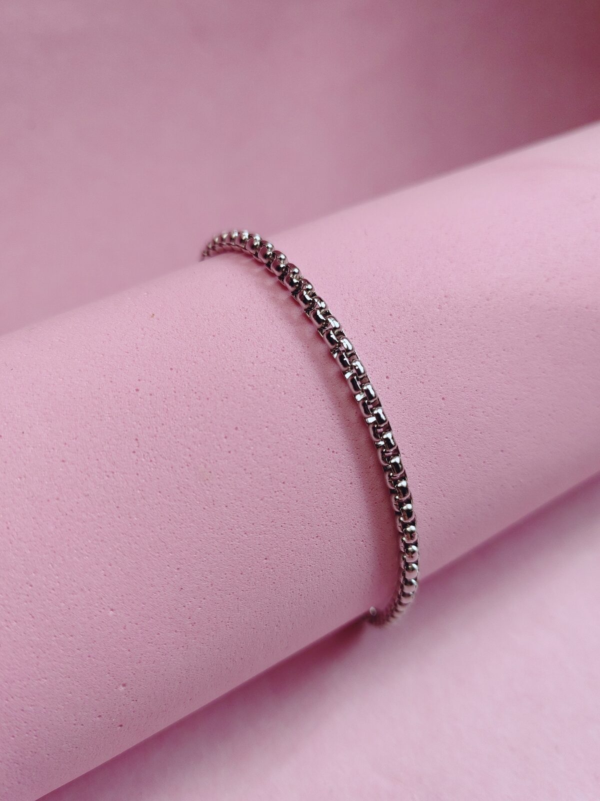 Pulsera de Acero Quirúrgico Cadena Veneciana / Box Chain