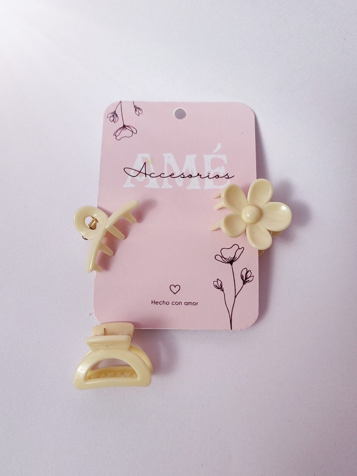 Set Mini Broches Butter Yellow Trio — Trío de Broches Amarillo Manteca