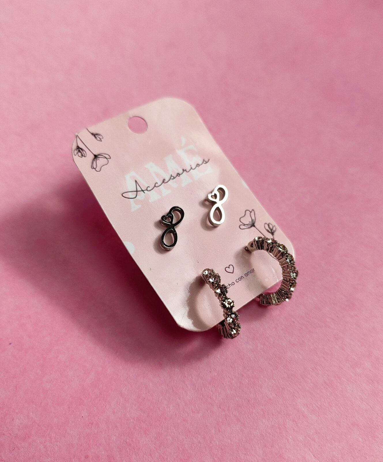 Set Duo de Aros – Infinito en Acero y Argollas Strass