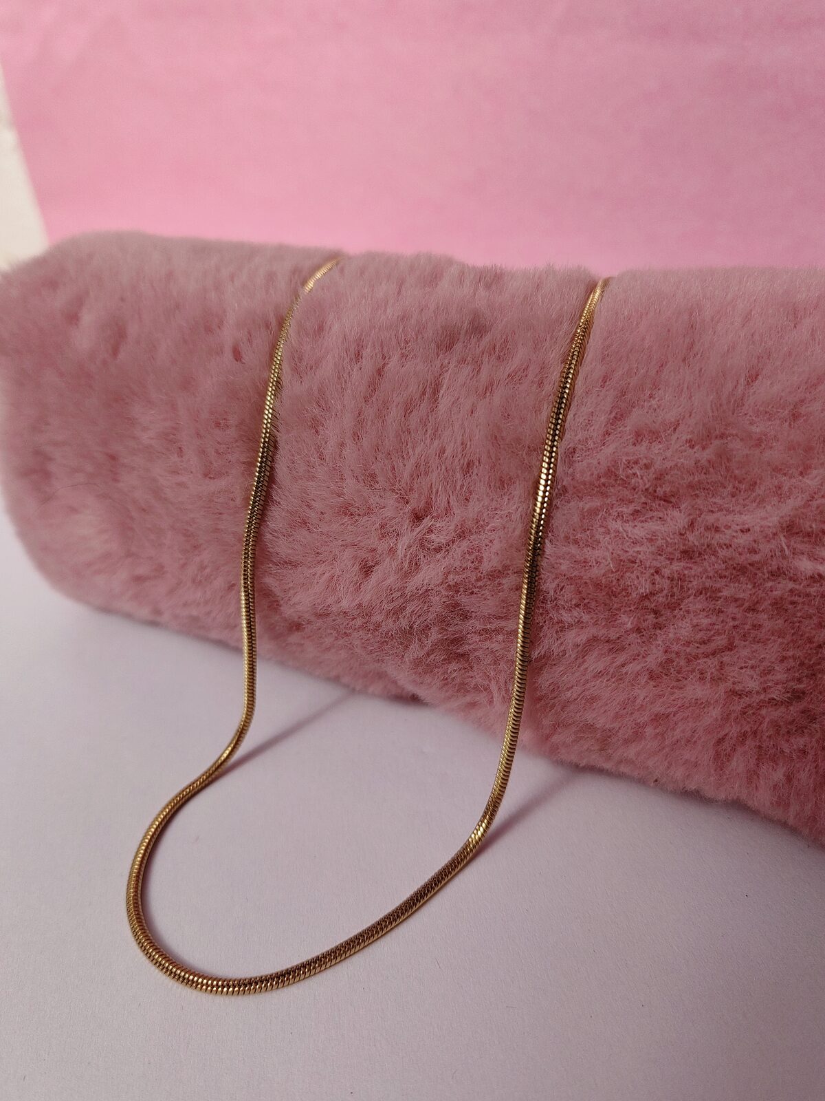 Cadena Acero Dorado Snake Chain 45 cm — Modelo Serpiente Lisa