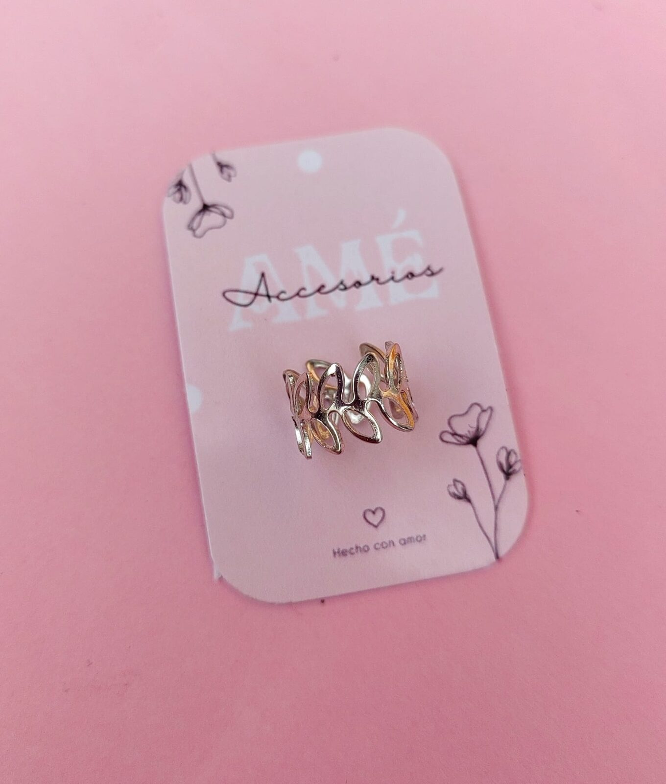 Ear Cuff Wavy Braided Silver