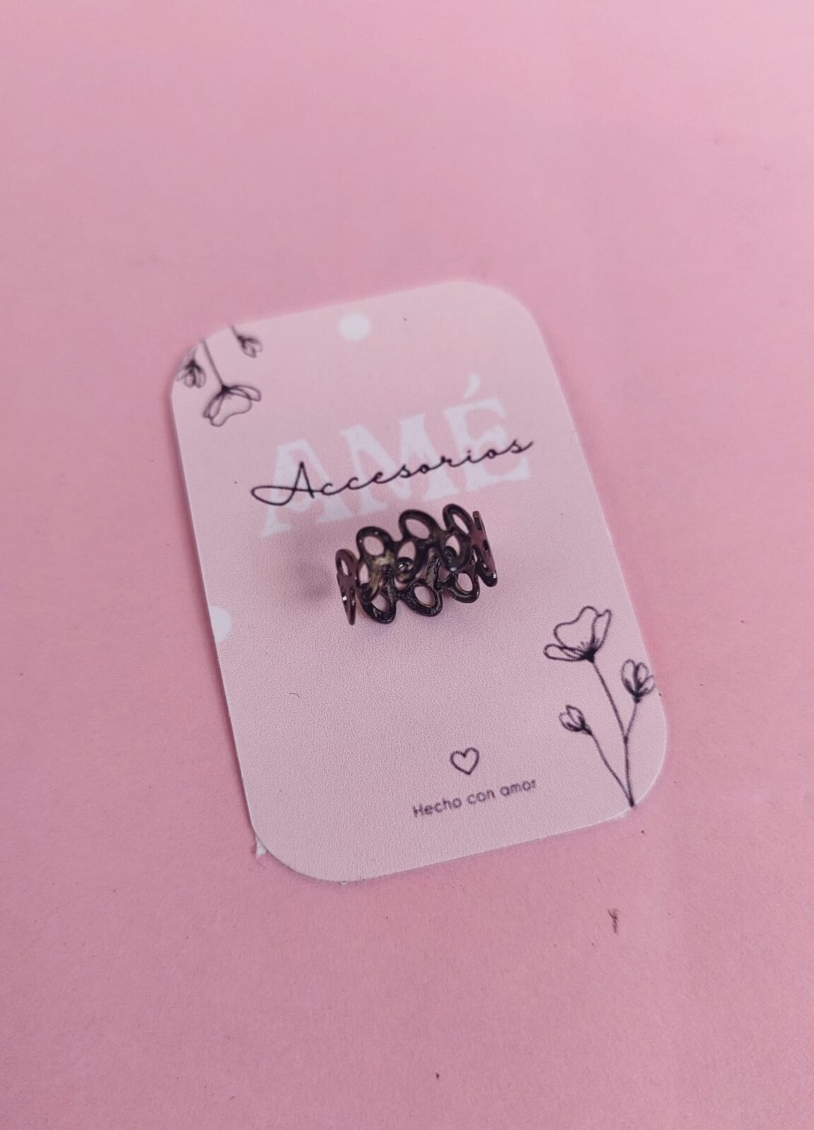 Ear Cuff Leaf Cluster Black