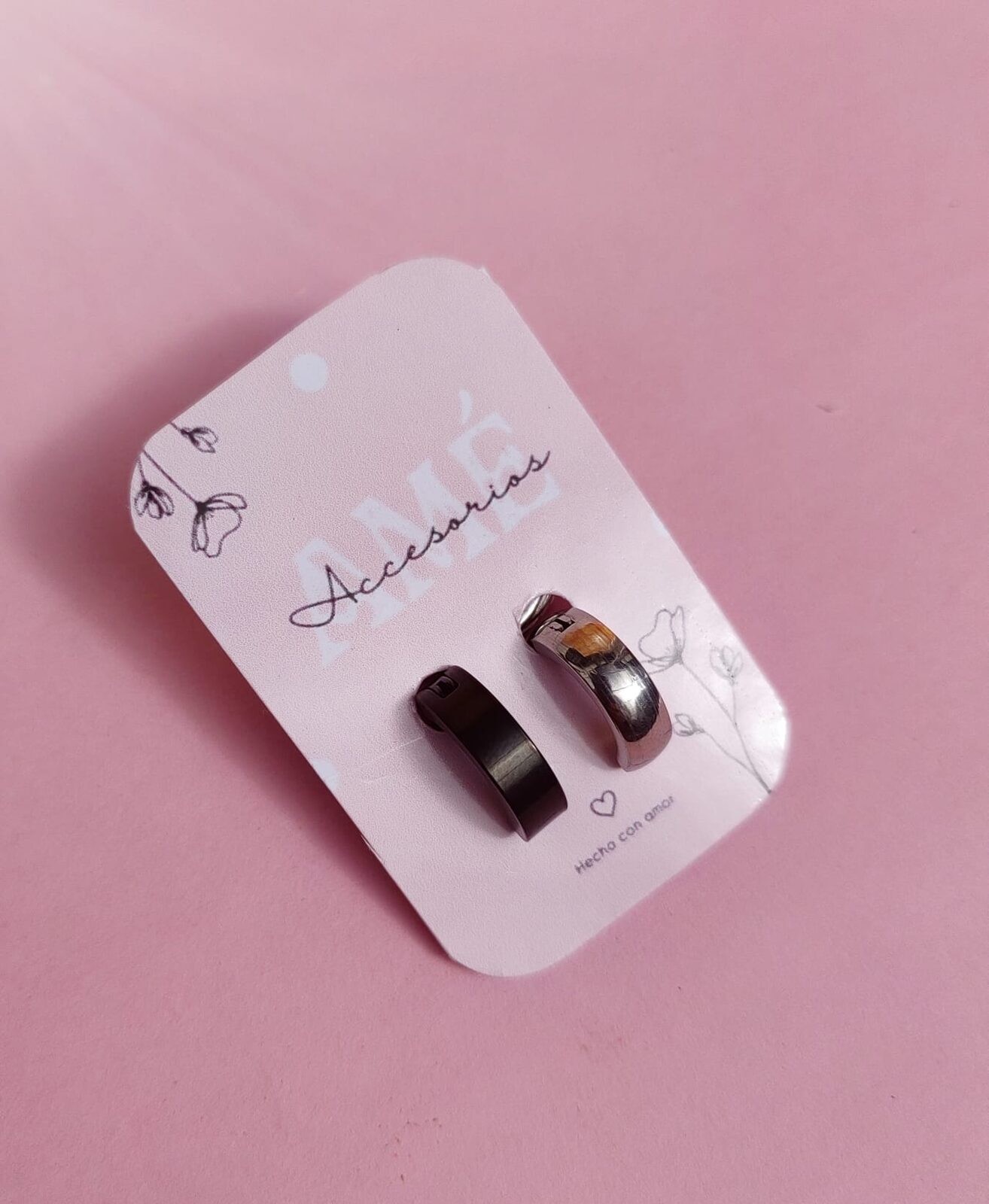 Set Ear Cuffs Duo Black & Silver Steel
