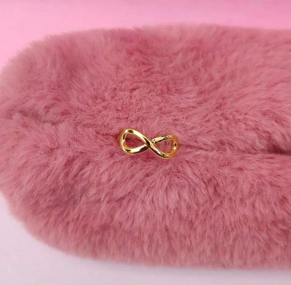 Anillo Acero Dorado Golden Infinity — Anillo Regulable Infinito