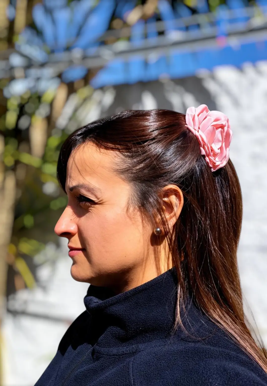 Broche Broche Hebilla Broche de Pelo Flor Rose Blossom — Broche Pincita con Flor de Tela Rosa Viejo
