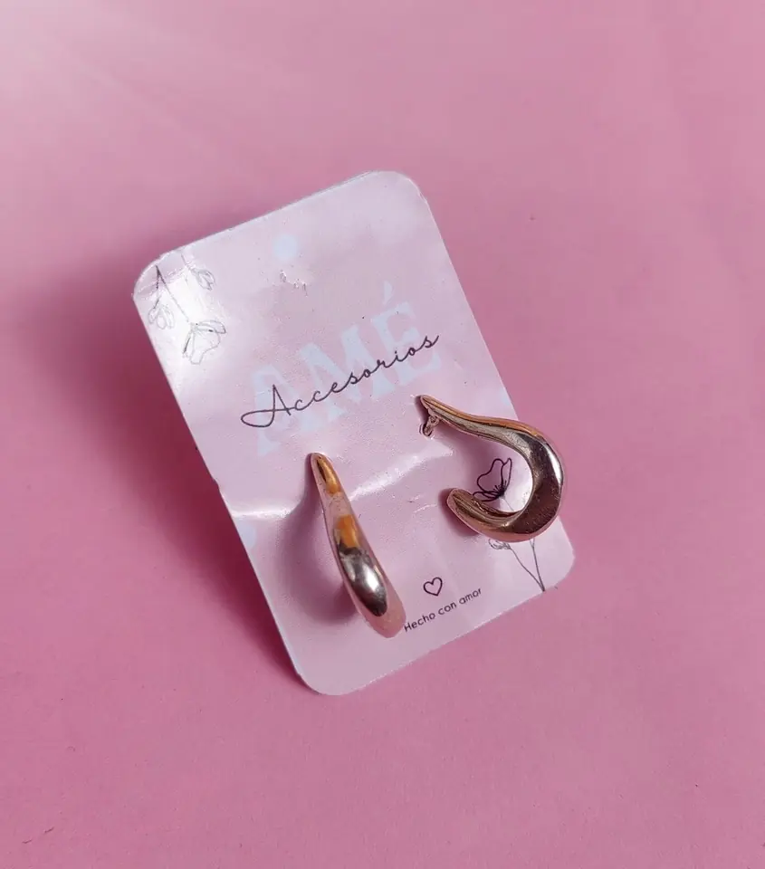 Argollas Curve Drop Silver Plated