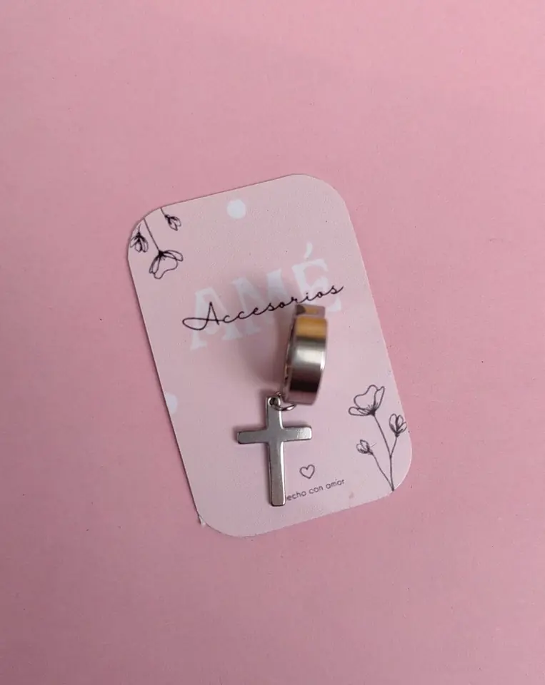 Aro a Presión Cross Pendant Steel