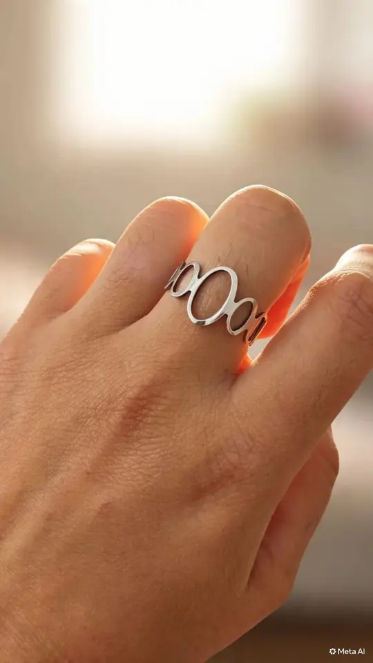 Anillo Geometric Oval Circles