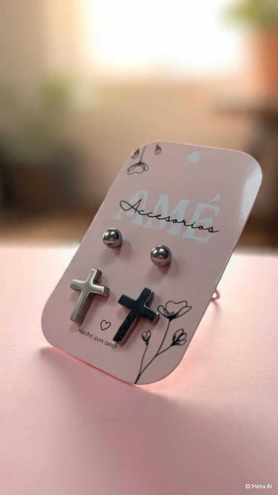 Set Duo Cross & Bead Studs