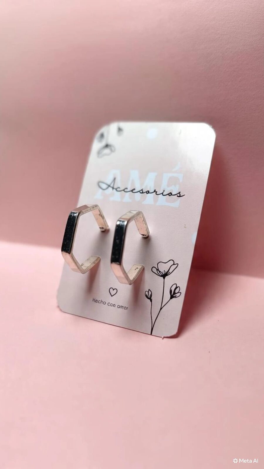 Argollas Hexa Geometric Silver