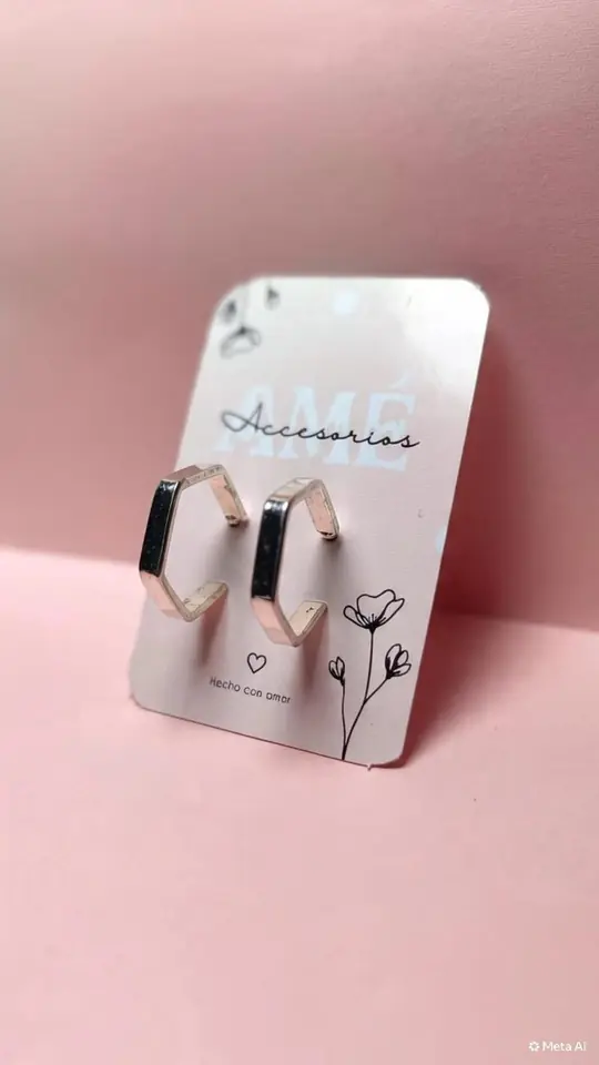 Argollas Hexa Geometric Silver
