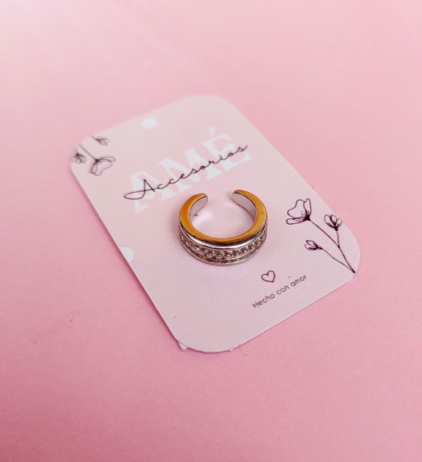 Ear Cuff Pave Double Line Silver