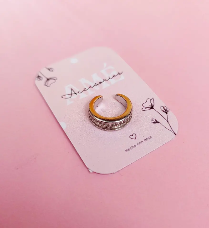 Ear Cuff Pave Double Line Silver