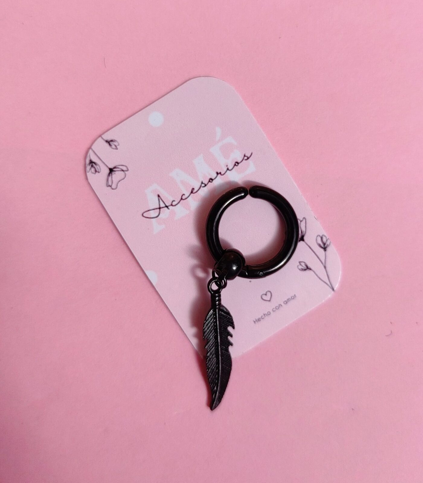 Aro Feather Dangle Black Steel