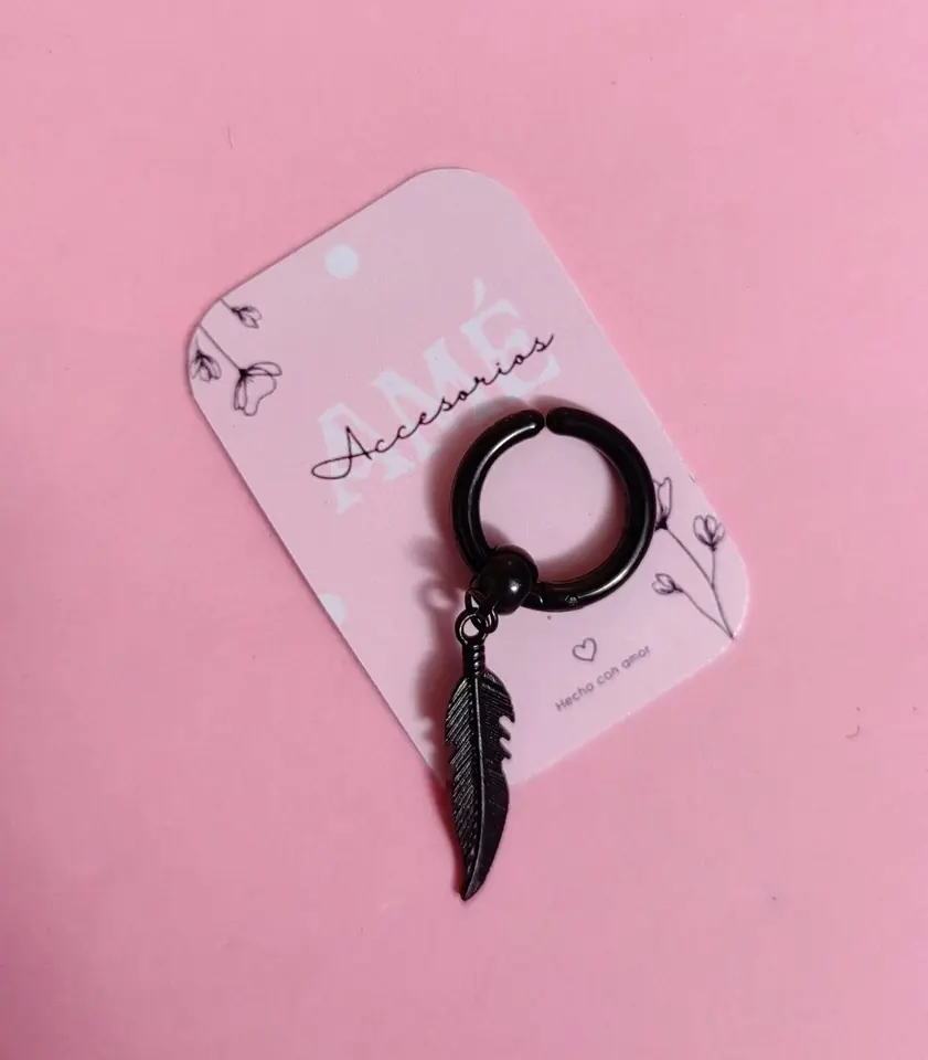 Aro Feather Dangle Black Steel