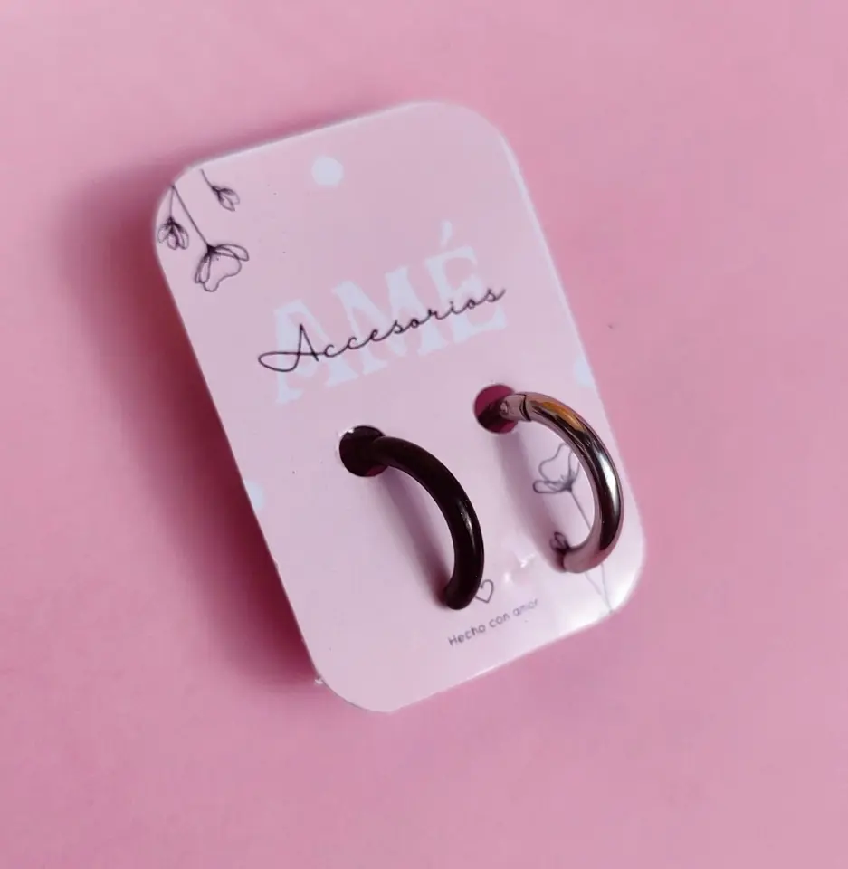 Argollas Basic Fake Piercing Black Steel