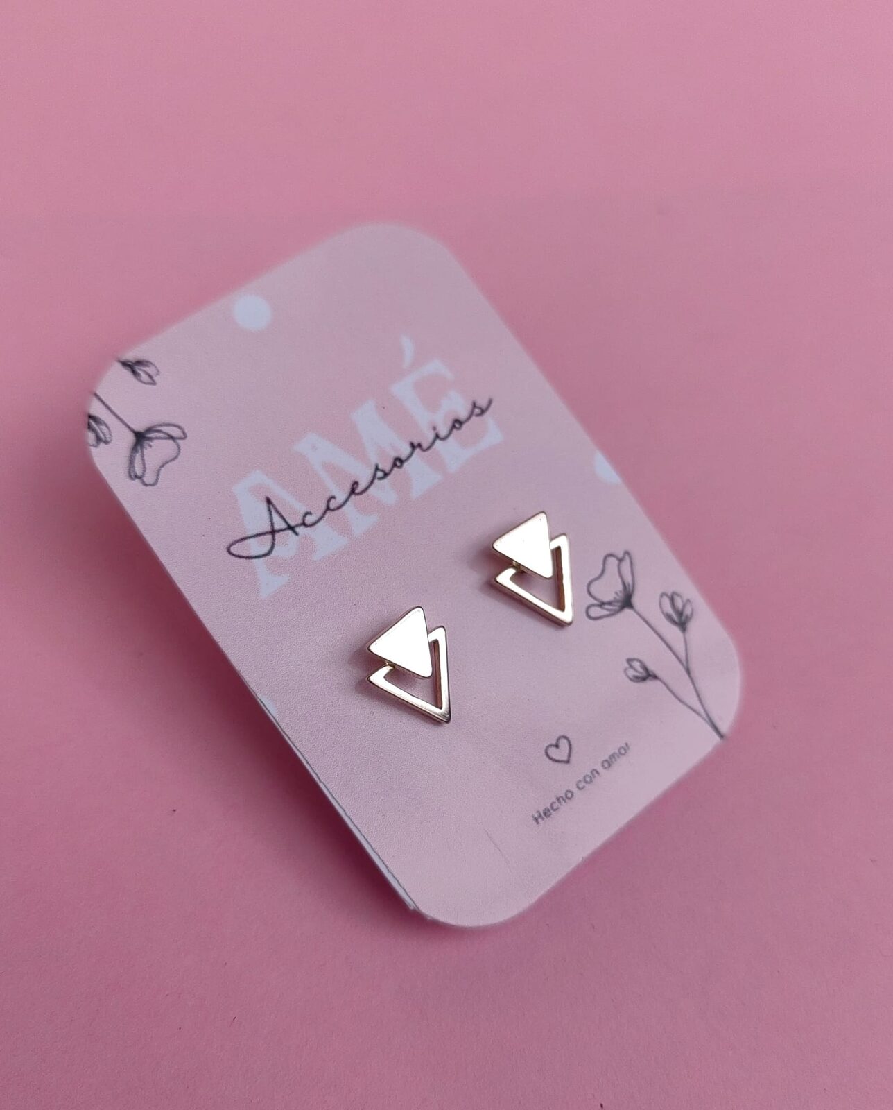 Aros Double Triangle Geometric Silver Plated