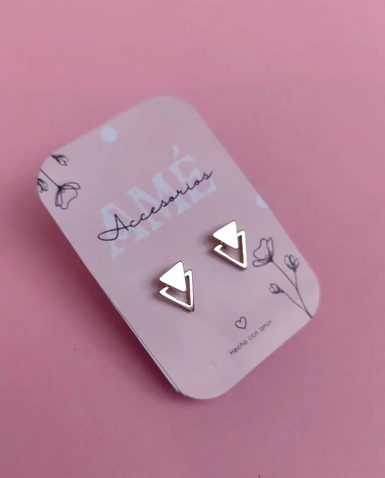 Aros Double Triangle Geometric Silver Plated