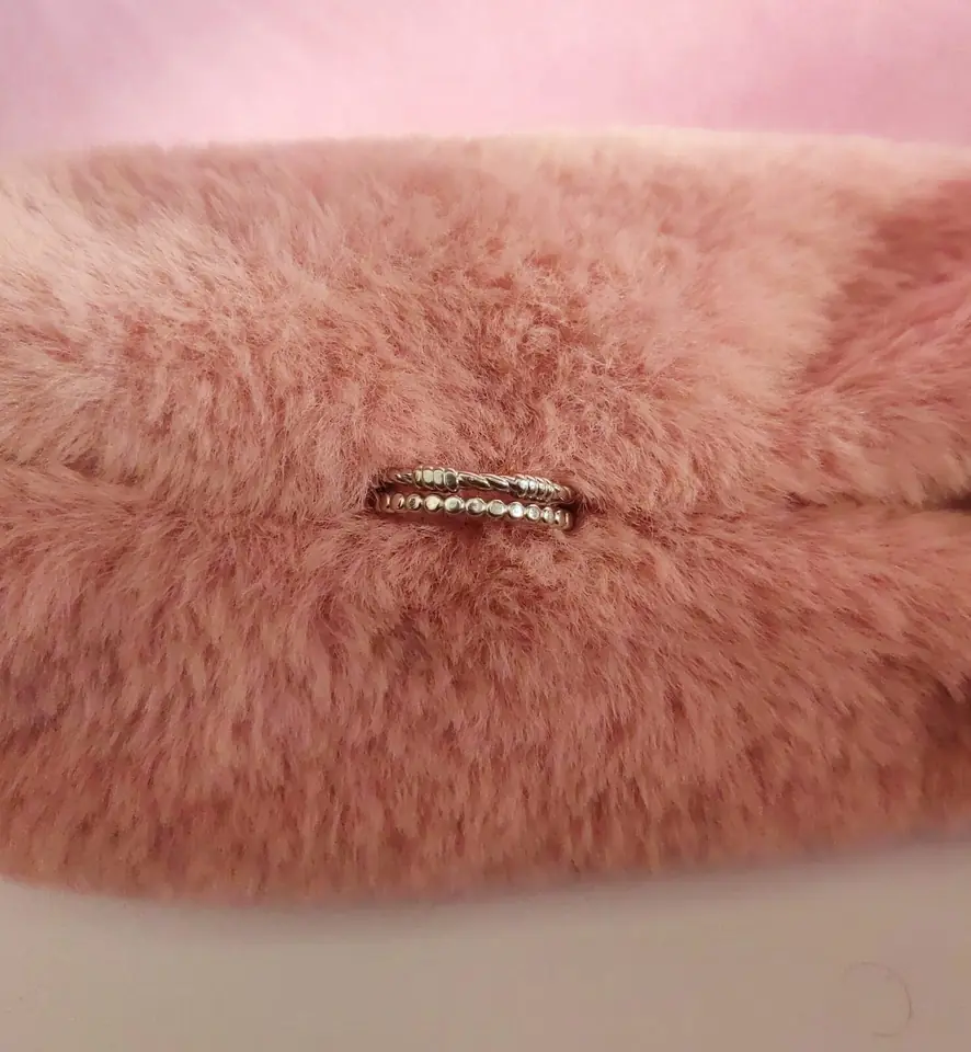 Anillo Acero Quirúrgico Silver Double Texture — Anillo Regulable Doble Hilo y Balines
