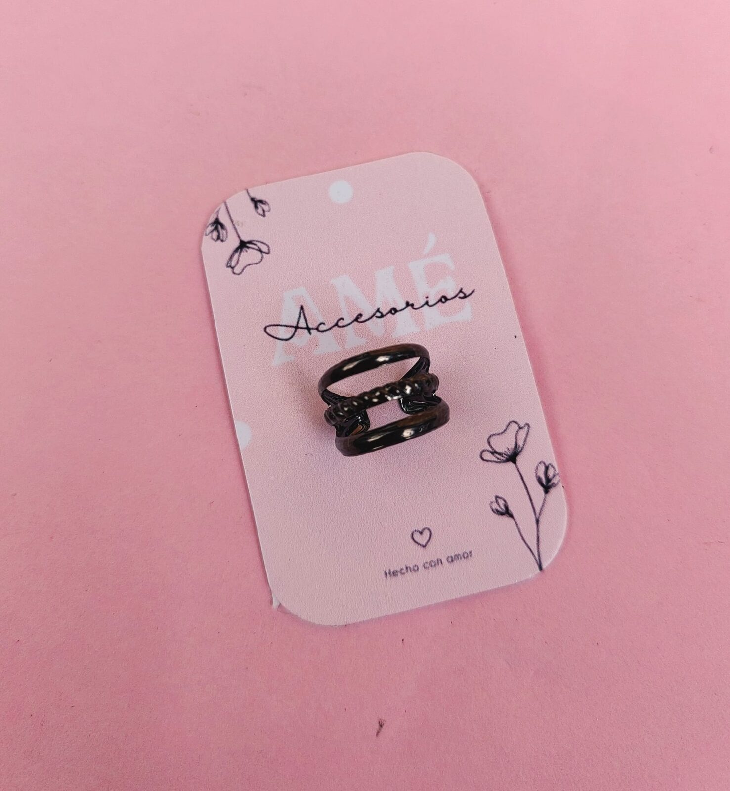 Ear Cuff Triple Line Braided Black
