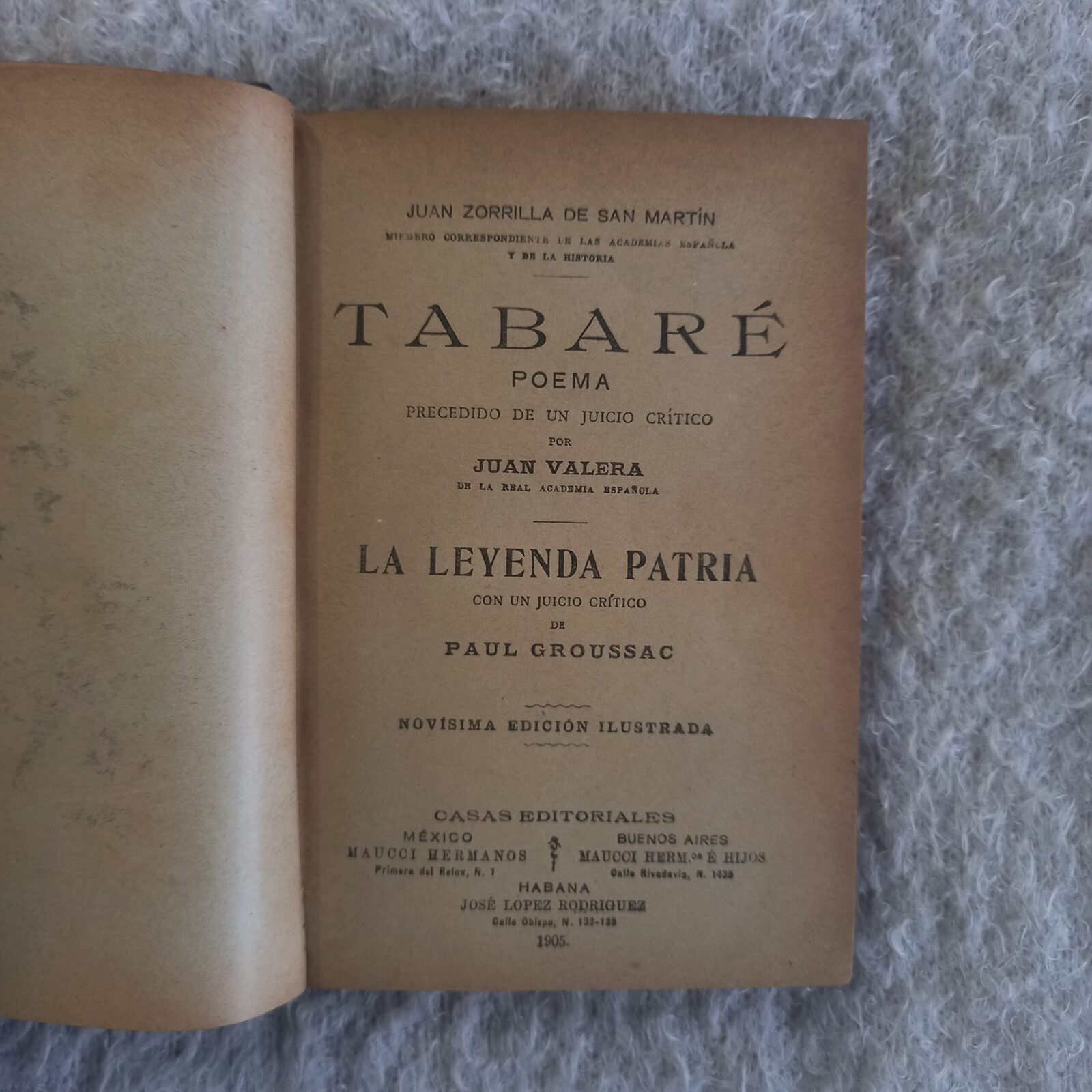 Tabaré - La Leyenda Patria. Juan Zorrilla de San Martín