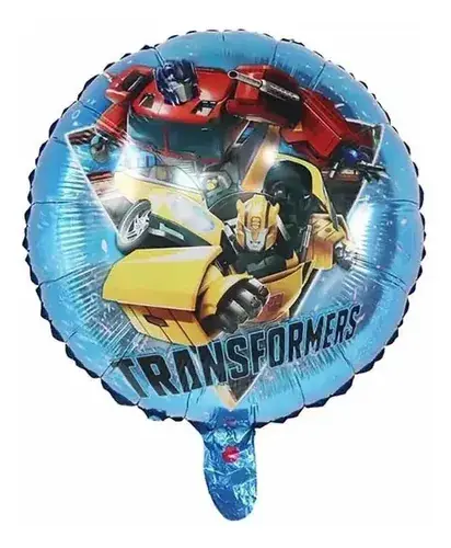 Globo cumpleaños redondo transformer autos
