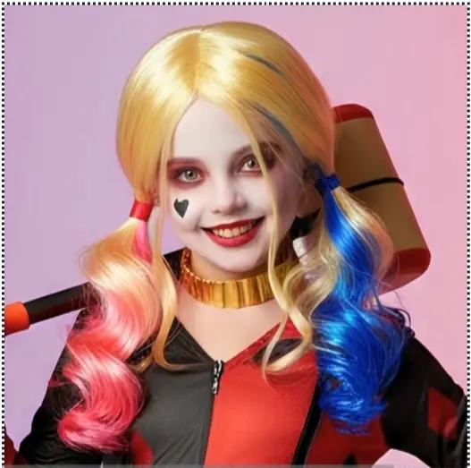 Peluca estilo harley quinn