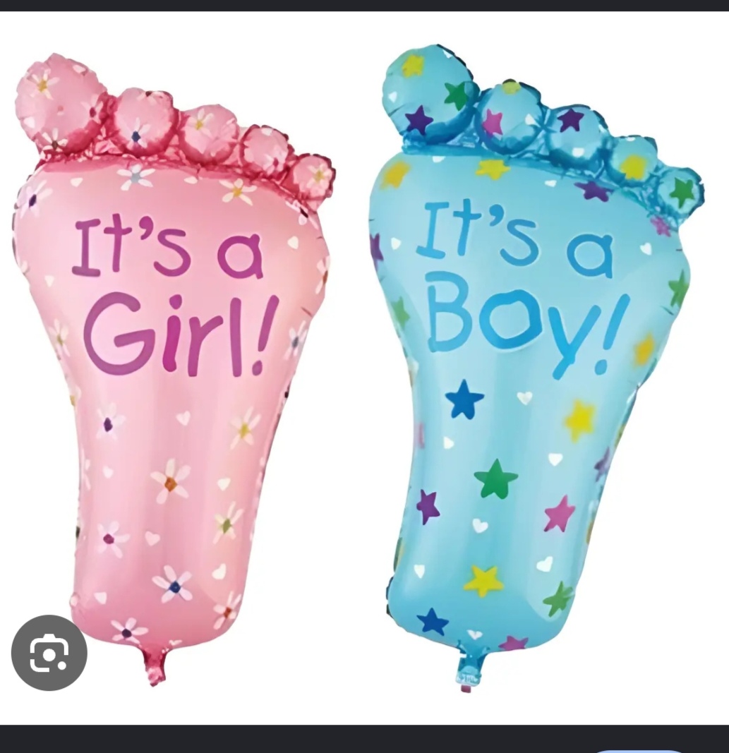Globo baby shower huella pie bebe 14"