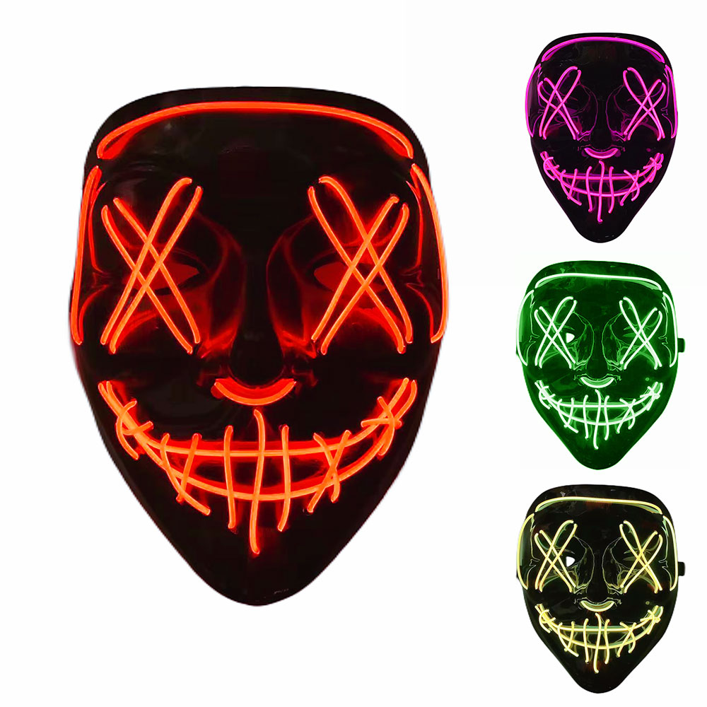 Máscara Luz Led La Purga Halloween Cálida Decoración Fiesta De Halloween Máscara