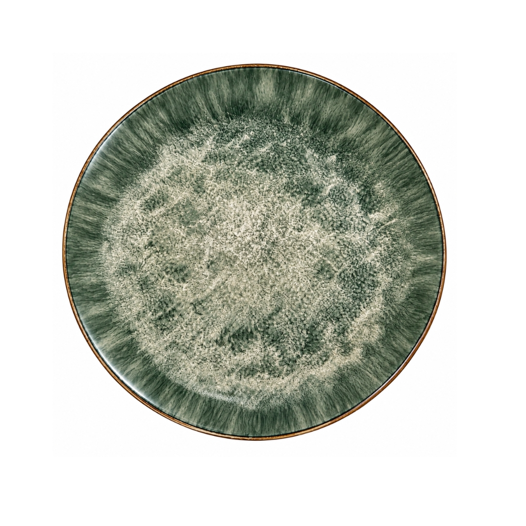 Plato verde de cerámica