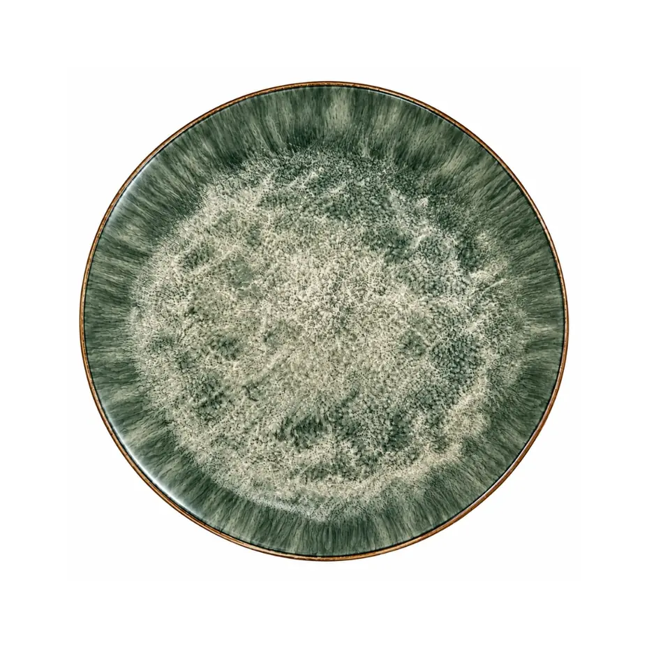Plato verde de cerámica
