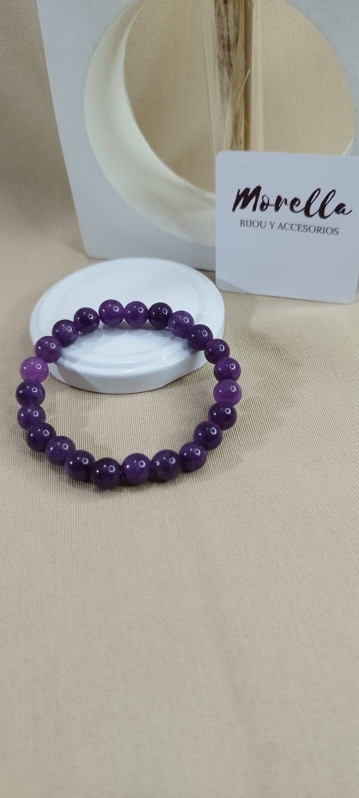 Pulsera 8 mm en piedra natural de amatista