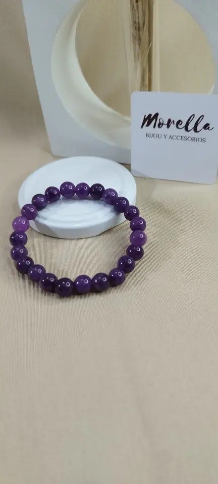 Pulsera 8 mm en piedra natural de amatista