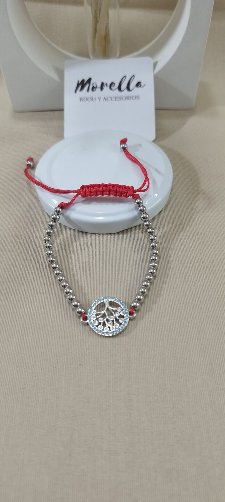 Pulsera ajustable árbol de la.vida azul