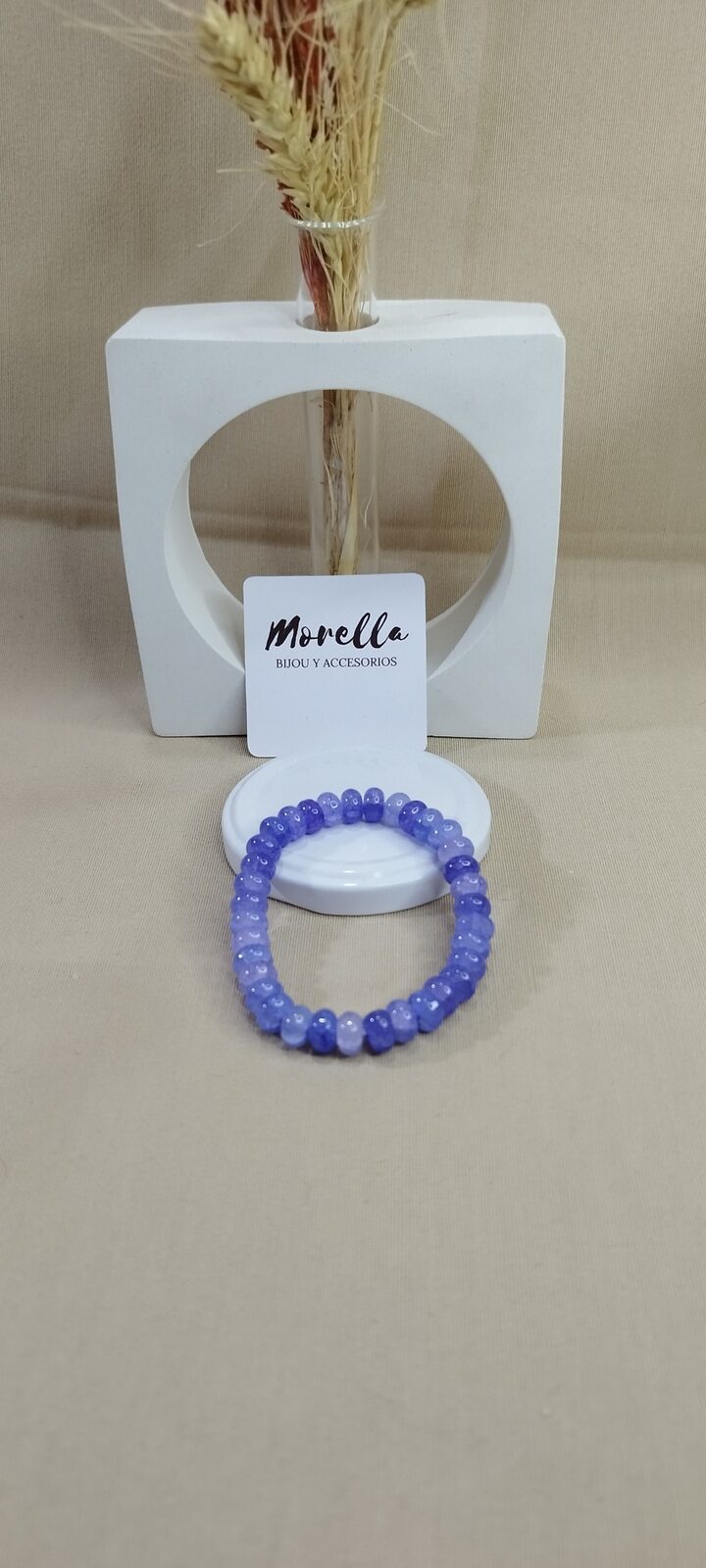 Pulsera 8 mm en ágata violeta