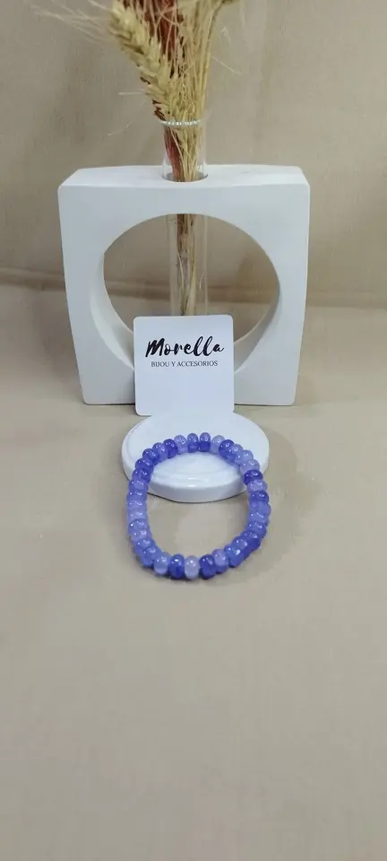 Pulsera 8 mm en ágata violeta