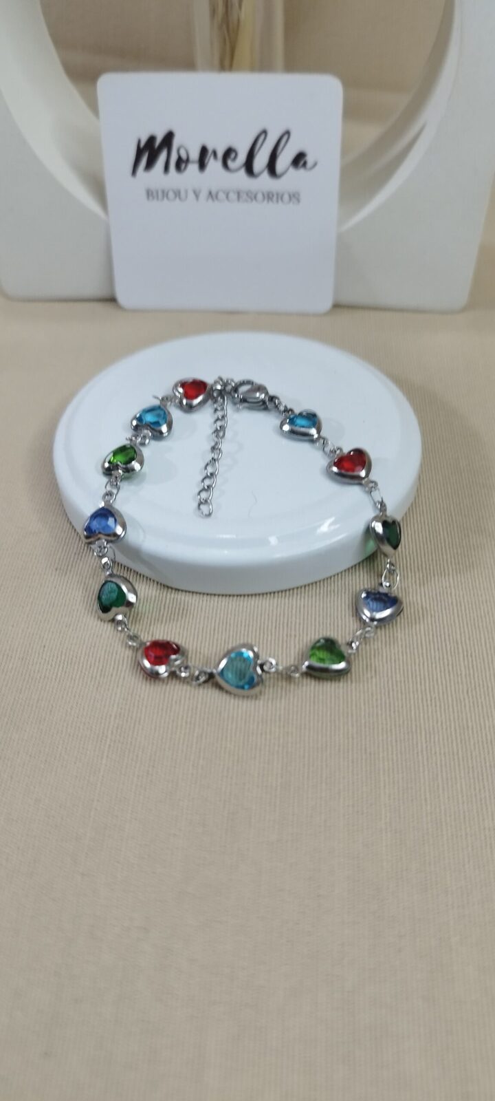 Pulsera corazón multicolor