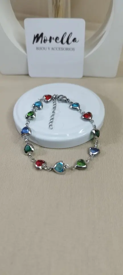 Pulsera corazón multicolor